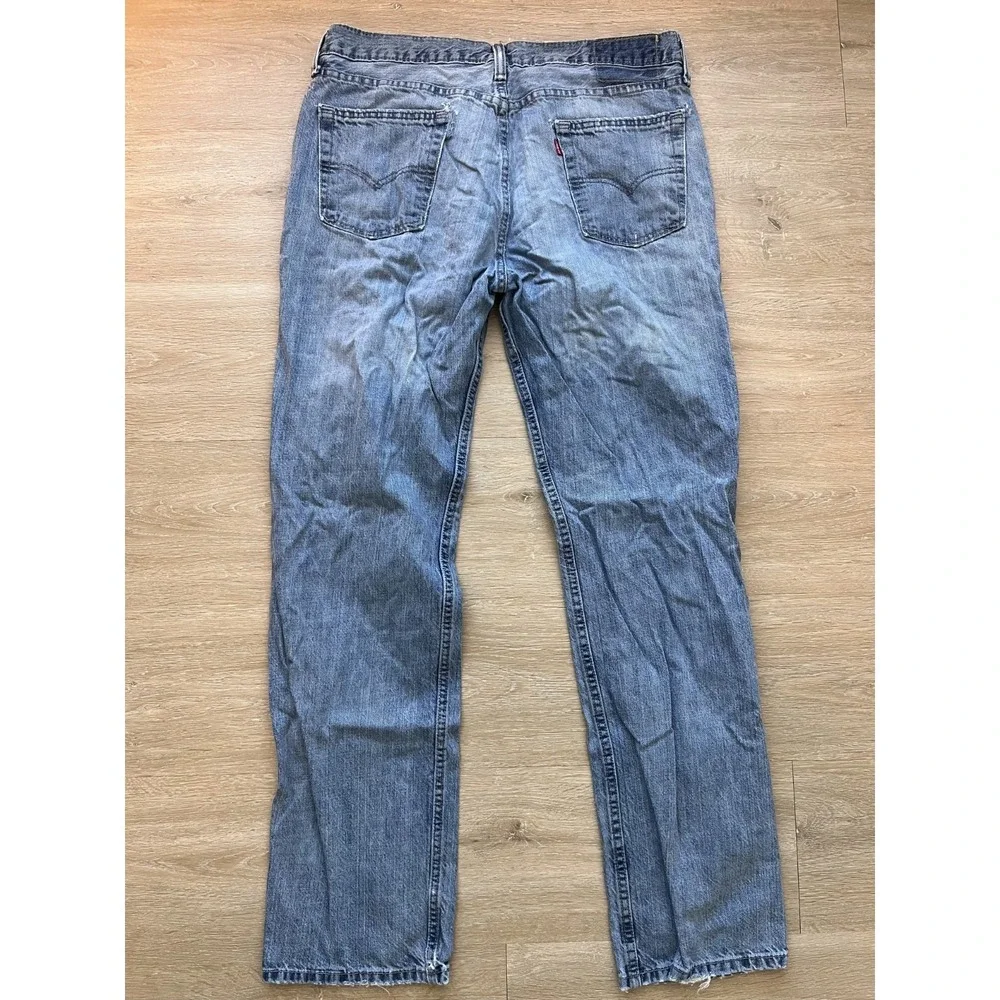 Levi's Jeans‎ Mens 32x30.5 Blue Medium Wash Denim Pockets Straight Leg Low Rise